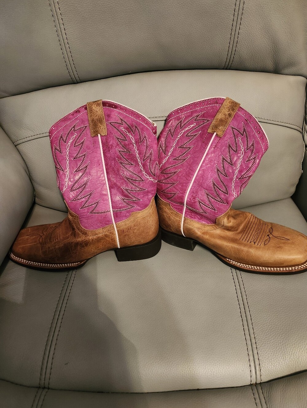 Shyanne Pink and Brown Western Cowgirl Boots